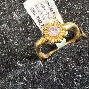 Hey Harper size 8 with pink crystal Swarovski Sunflower Ring
